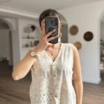 MOTİF DOKUMA KUMAŞ MİX YELEK - NATUREL