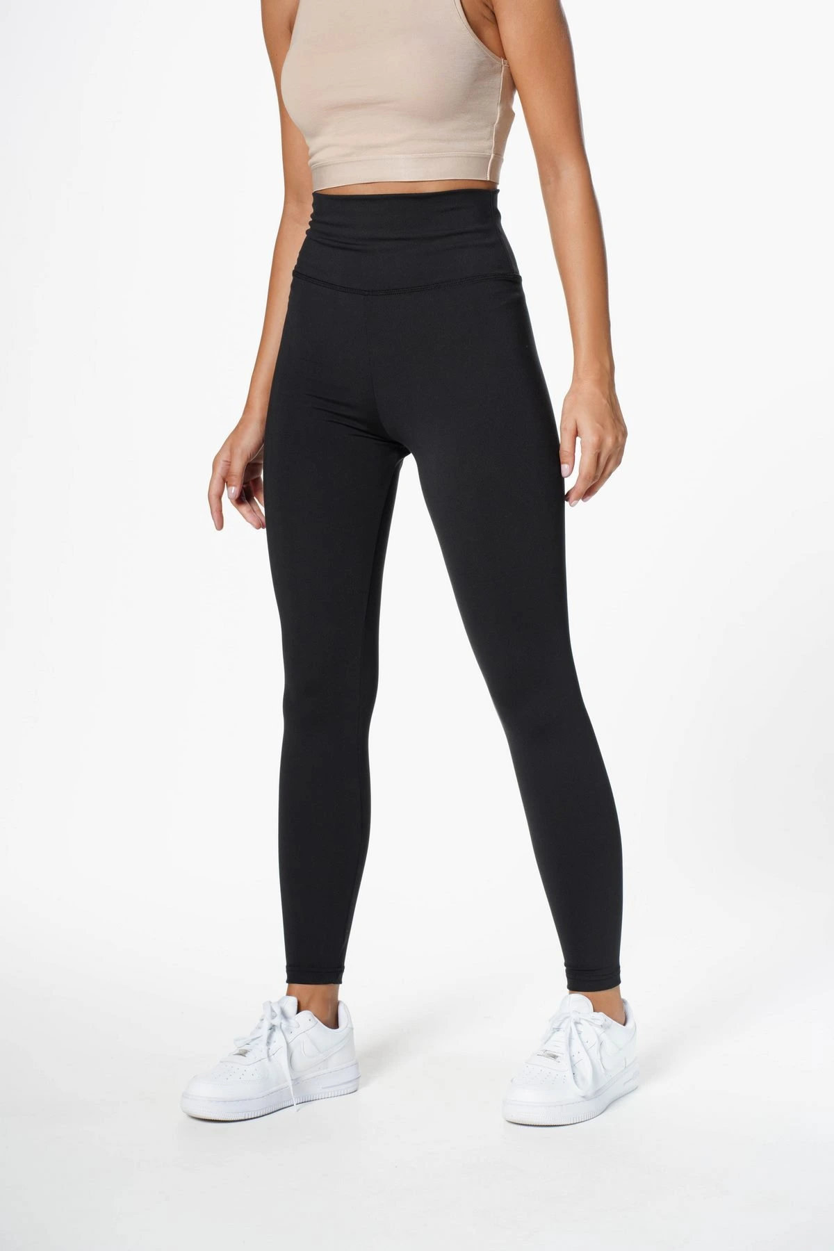 NANOFİT DÜZ SPORCU TAYT - SİYAH - Görsel 1