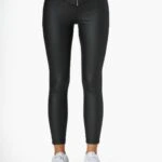 NEVRÜLÜ FERMUARLI MAT DERİ TAYT - SİYAH