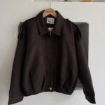 OMUZ APOLET BEL PİLİ SÜET GÖRÜNÜM CEKET - KOYU KAHVE