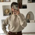 OMUZ BONCUK TAŞ DİK YAKA KAZAK - TAŞ