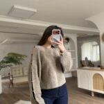 OMUZ DEKOLTE TOP AKSESUAR DETAY KAZAK - VİZON