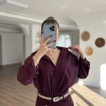 OMUZ VATKA PAMUK SALAŞ GÖMLEK - BORDO