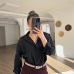 OMUZ VATKA PAMUK SALAŞ GÖMLEK - SİYAH