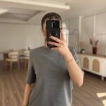 OMUZ VATKALI KISA KOL PAMUK TİŞÖRT - ANTRASİT