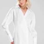 ÖN ANVELOP KOL MANŞET PAMUK GÖMLEK - BEYAZ