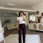 ÖN ARKA PENSLİ HAVUÇ MODEL LİKRALI PANTOLON - MÜRDÜM