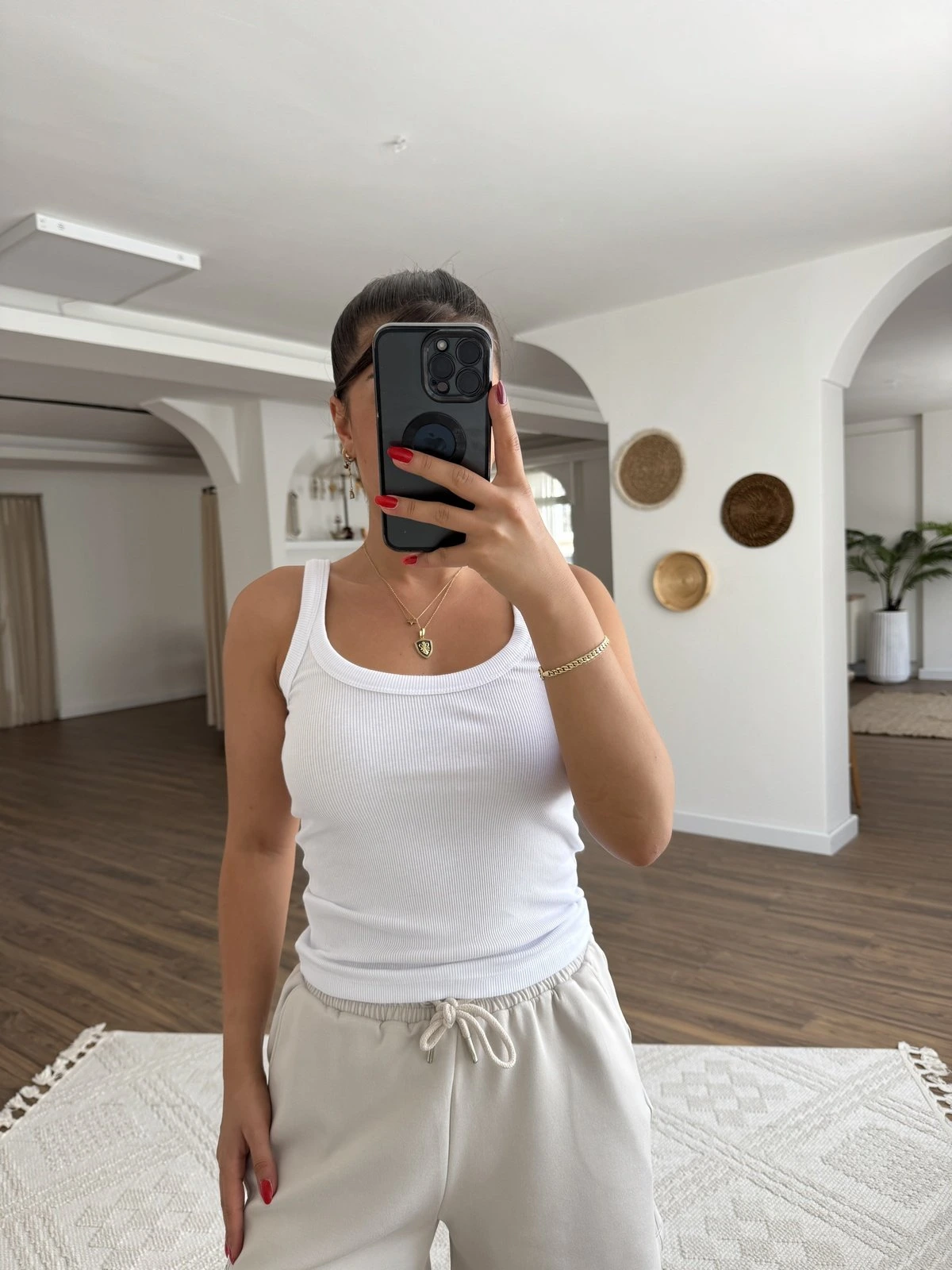 ÖN ARKA U FİTİLLİ PAMUK LİKRALI ATLET - BEYAZ - Görsel 1