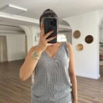 ÖN ARKA V YAKA MERSERİZE TRİKO VİSKON PAMUK ATLET - GRİ