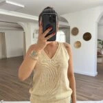 ÖN ARKA V YAKA MERSERİZE TRİKO VİSKON PAMUK ATLET - BEJ