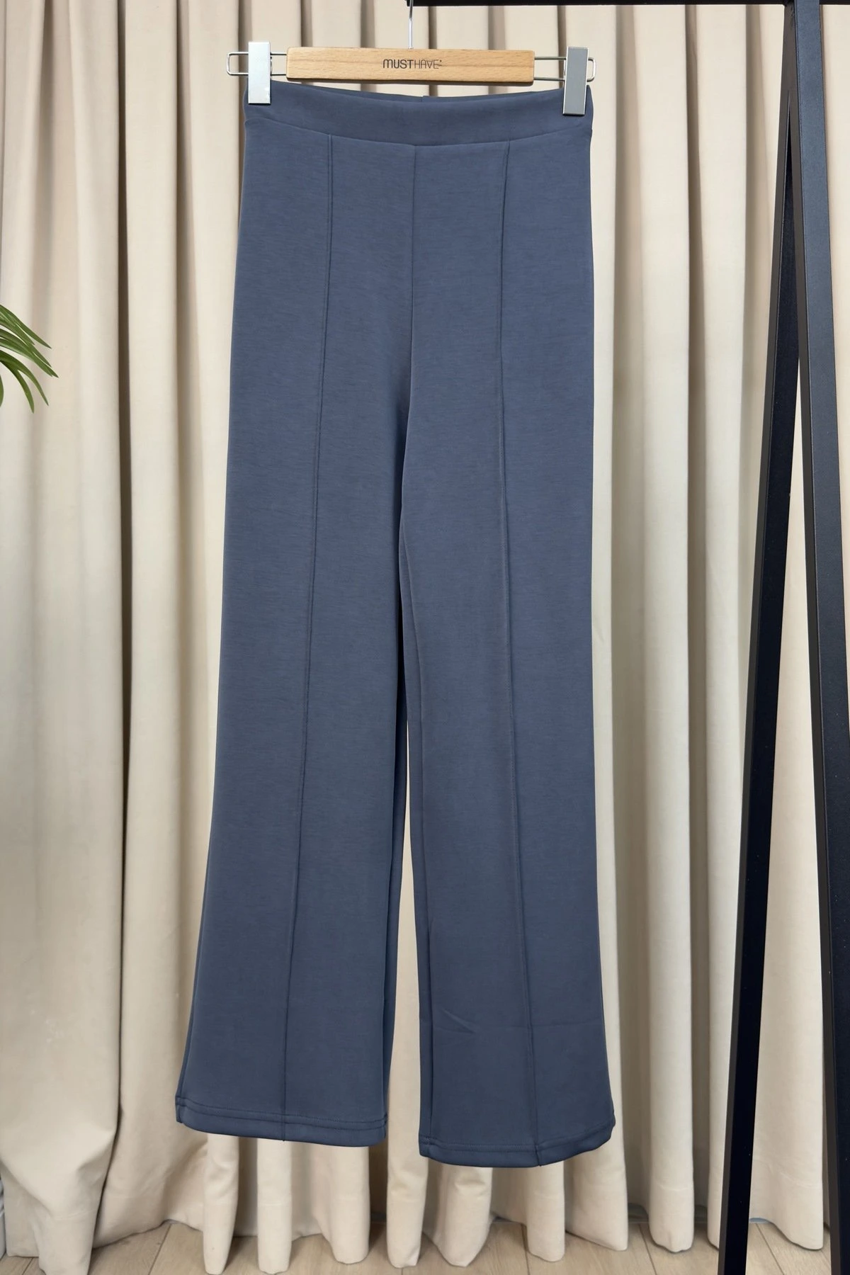 ÖN DİKİŞ BOL PAÇA MODAL EŞOFMAN - FÜME - Görsel 1