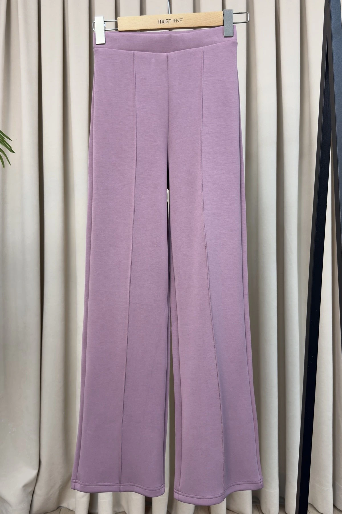 ÖN DİKİŞ BOL PAÇA MODAL EŞOFMAN - GÜL KURUSU - Görsel 1