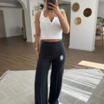 ÖN DİKİŞ BOL PAÇA RAHAT VİSKON EŞOFMAN - SOLUK SİYAH