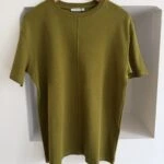 ÖN DİKİŞ DETAY BİSİKLET YAKA PAMUK TİŞÖRT - KOYU YAĞ YEŞİLİ