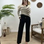 ÖN DİKİŞLİ RAHAT PANTOLON - SİYAH