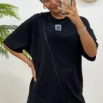 ÖN FERMUARLI WE YOUR SELF PAMUK TİŞÖRT - SİYAH