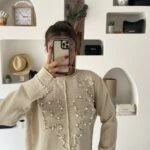 ÖN İNCİ TAŞ ÇAKIM YAN YIRTMAÇ BİSİKLET YAKA KAZAK - TAŞ