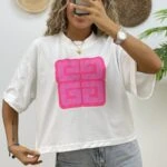 ÖN KABARTMA BASKI SALAŞ TİŞÖRT - EKRU