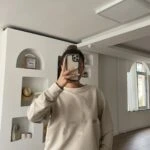 ÖN NAKIŞ BİSİKLET YAKA UZUN KOL PAMUK SWEAT - TAŞ