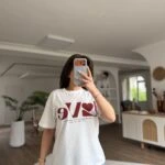 ÖN NAKIŞ LOVE BASKI PAMUK SALAŞ TİŞÖRT - EKRU