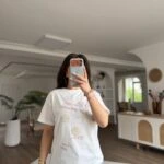 ÖN ÖRGÜ İNCİ DETAY PAMUK SALAŞ TİŞÖRT - EKRU