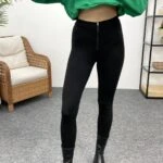 ÖNDEN FERMUARLI TAYT - SİYAH