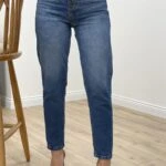 ÖNÜ DÜĞMELİ MOM - MAVİ