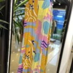 ÖRGÜ İP ASKI DESENLİ VİSKON RAHAT ELBİSE - TURUNCU