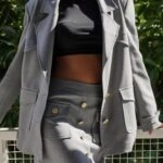 OVERSİZE 4 KAPAK CEP KOL BRİTLİ SALAŞ CEKET - GRİ