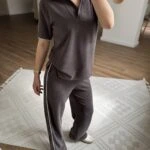 OYS MARKA POLO YAKA ŞERİT DETAY MODAL EŞOFMAN TAKIM - KAHVE