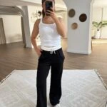 OYS MARKA YAN ÇİFT ŞERİT BOL PAÇA MODAL EŞOFMAN - SİYAH