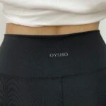 OYSHO BEL YAZILI YÜKSEK BEL TOPARLAYICI TAYT - SİYAH
