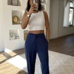 PAÇA DİKİŞ BEL LASTİK İPLİ CEPLİ PAMUK KARIŞIM PANTOLON - İNDİGO