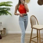 PAÇA DIŞ YIRTMAÇ JEAN - BUZ MAVİ