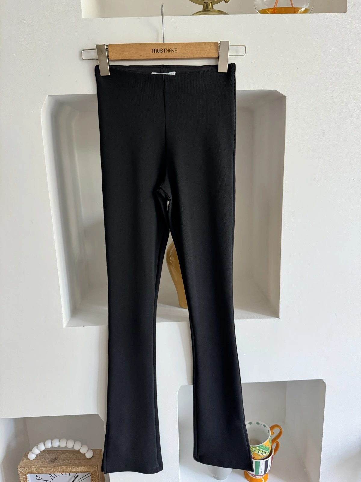 PAÇA YIRTMAÇLI OTTOMAN TAYT - SİYAH - Görsel 1