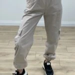 PALASKA KEMER BEL VE BİLEK LASTİK PANTOLON - TAŞ