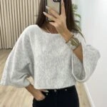 PANÇO MODEL TİFTİK SALAŞ KISA KAZAK - A.GRİ