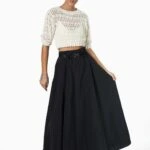 PARAŞÜT KUMAŞ TOKALI KEMER MAXİ BOY ETEK - SİYAH