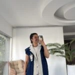 PARÇALI KUMAŞ AKSESUAR DETAY JEAN YELEK - A.GRİ