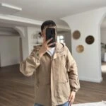 PARLAK DOKU KAPÜŞONLU ARKA KAPAKLI TRENÇ - A.CAMEL