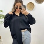 PETEK DESEN GÖMLEK - SİYAH