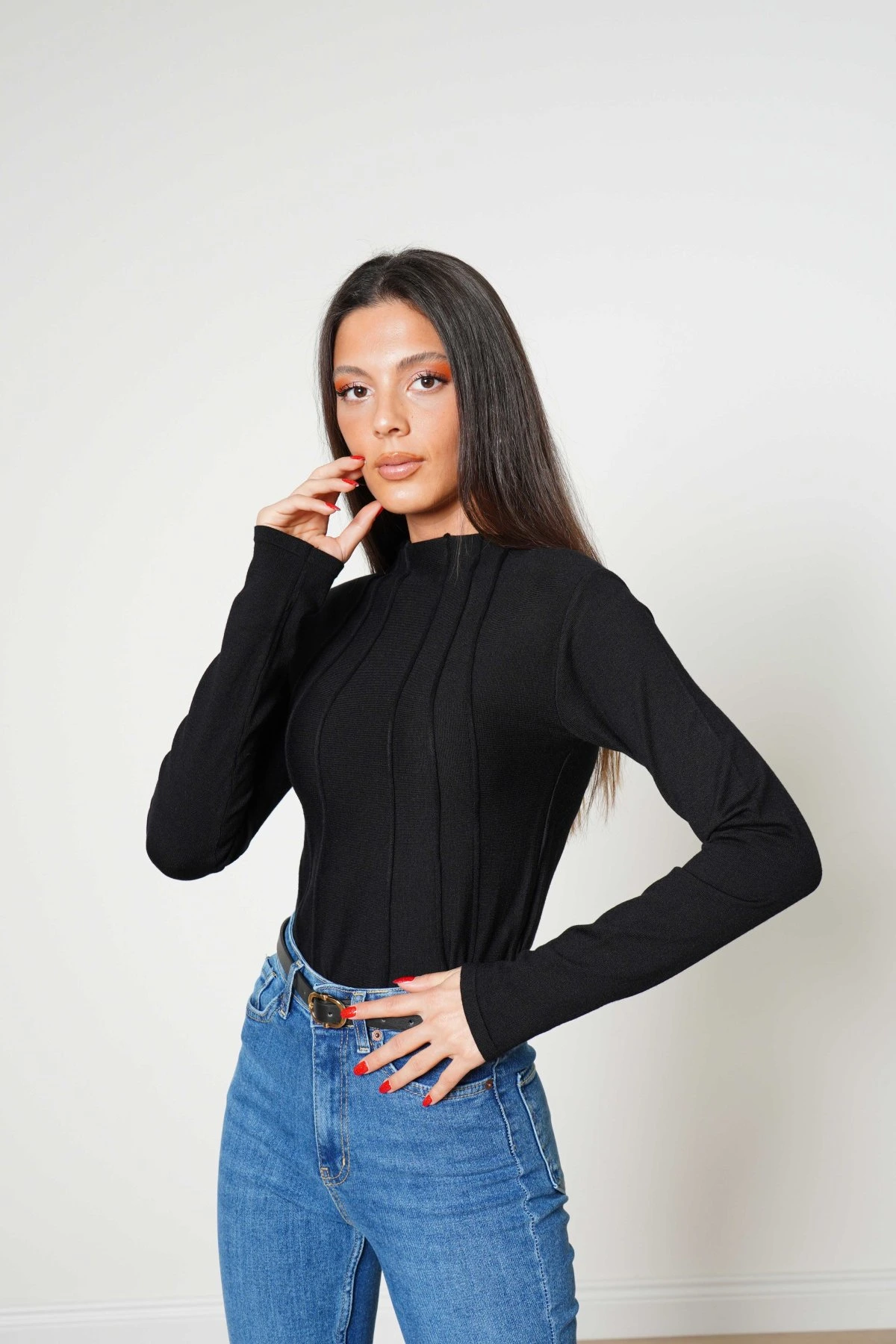 PİS DİKİŞ DİKYAKA İNCE VİSKON TRİKO - SİYAH - Görsel 1