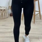 POENTENEMO DÜĞMELİ ÇELİK TAYT - SİYAH