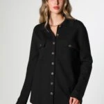 POLO YAKA DÜĞMELİ HIRKA - SİYAH