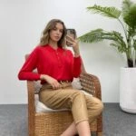 POLO YAKA DÜĞMELİ TRİKO - KIRMIZI