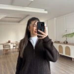 POLO YAKA FERMUARLI KAZAK - ACI KAHVE