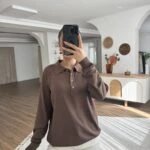 POLO YAKA GOLD DÜĞME VİSKON TRİKO - KAHVE