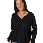 POLO YAKA VİSKON KAZAK - SİYAH