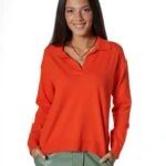 POLO YAKA VİSKON KAZAK - KIRMIZI