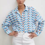 PUANLI DESEN MODAL GÖMLEK - MAVİ